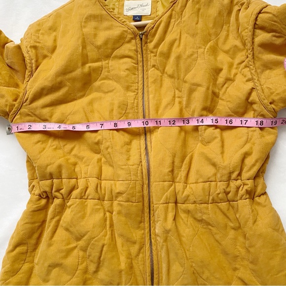 NWOT Quilted Collarless Corduroy Mustard Yellow Jacket - Picture 6 of 11